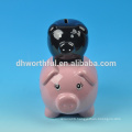 Cute double pigs shaped ceramic coin banks,ceramic coin boxes